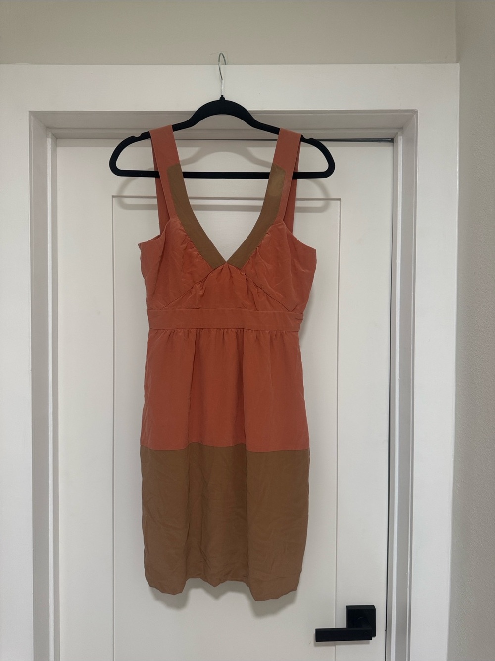 M Missoni 100% Silk Colorblock Mini Dress Pink Brown IT 42 US 6 Made Italy